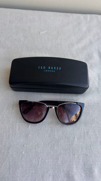 Pre-Owned Ted Baker Black with Rose Gold Half Rim Sunglasses