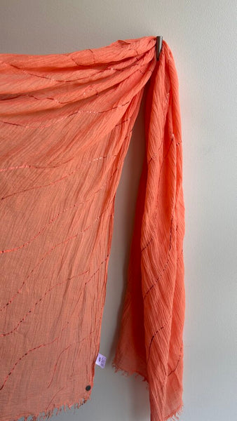 Pre-Owned FRAAS Coral Wave Print Leightweight Scarf