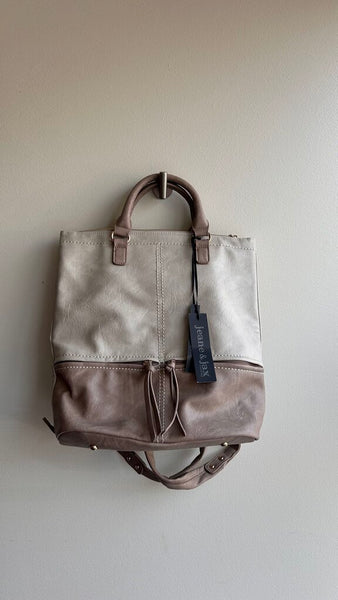 Pre-Owned Jeane & Jax Dark Ivory/Sand 'Taylor' Double Strap and Backpack (NWT)