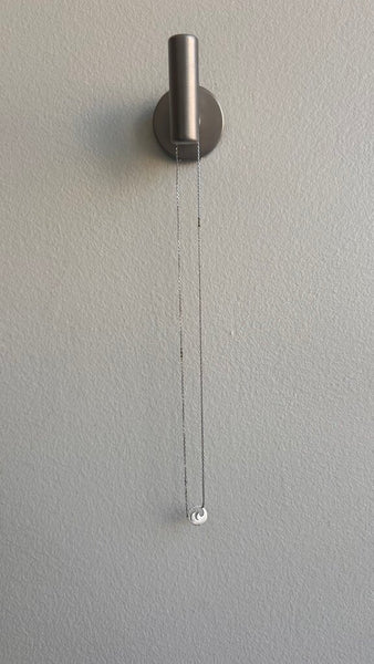 Pre-Owned Pura Vida Silver Wave Pendant Slim Chain Necklace