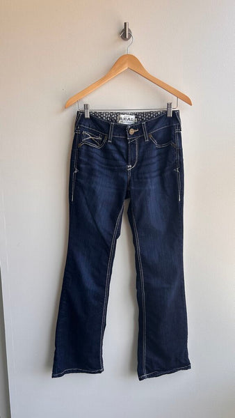 Pre-Owned Ariat Dark Wash High Rise Bootcut Jeans- Size 28