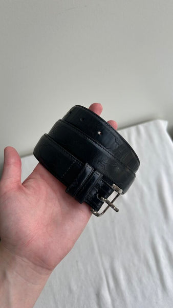Pre-Owned Custom Classics Black Printed Belt - Size Medium (Estimated)