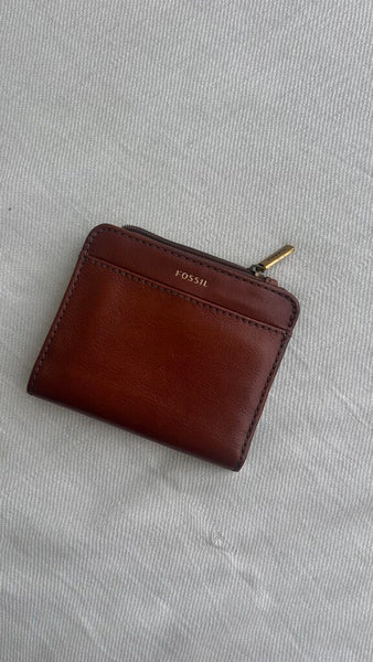 Pre-Owned Fossil Cognac Brown Leather Wallet