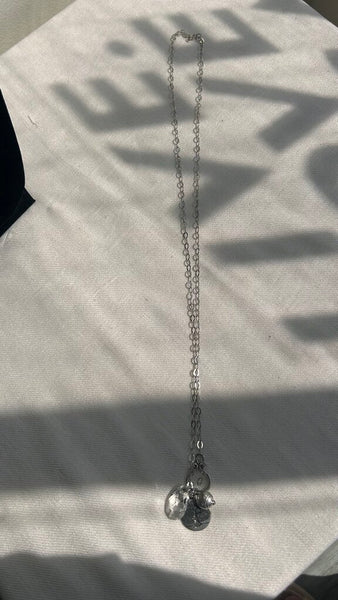 Pre-Owned Silver Tree/Ladybug/Clear Teardrop Pendant Extra Long Necklace