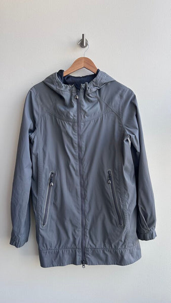 Pre-Owned Lululemon Grey Hooded Knee Length Bubble Hem Shell Jacket - Size 6