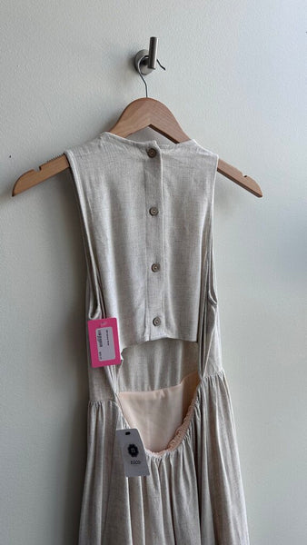 Pre-Owned Gilli Natural 'Mitchell' Sleeveless Cut-Out Back Dress (NWT) - Size Small