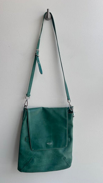 Pre-Owned Matt & Nat Kelly Green Large Flap Top Handbag/Crossbody