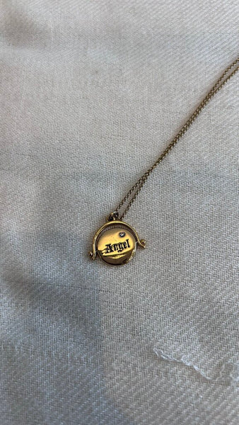 Pre-Owned Juicy Couture Gold Angel/Devil Flip Charm Necklace