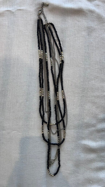 Pre-Owned Black/Gold Multi Chain Necklace