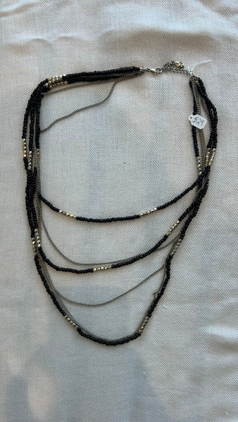 Pre-Owned Black/Gold Multi Chain Necklace