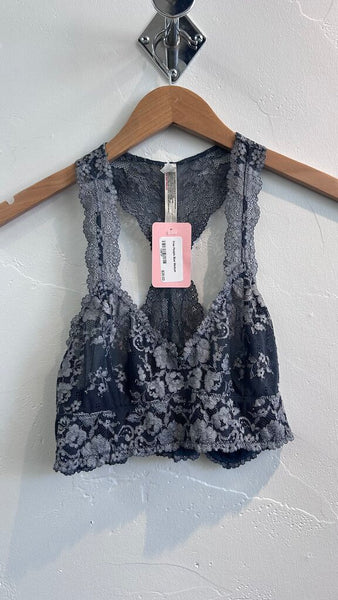 Pre-Owned Free People Navy/Blue Lace Bralette - Size Medium