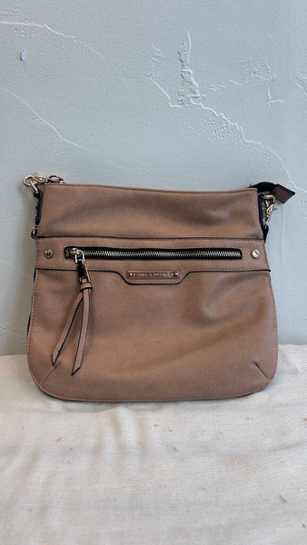 Pre-Owned Poppy & Peonies Blush Satchel Crossbody Bag w/ Matching Wallet Insert