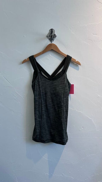 Pre-Owned Lululemon Heathered Green Built-in-Bra Tank - Size 6