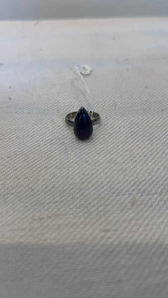 Pre-Owned Silver 925 Purple Teardrop Stone Ring - Size 6