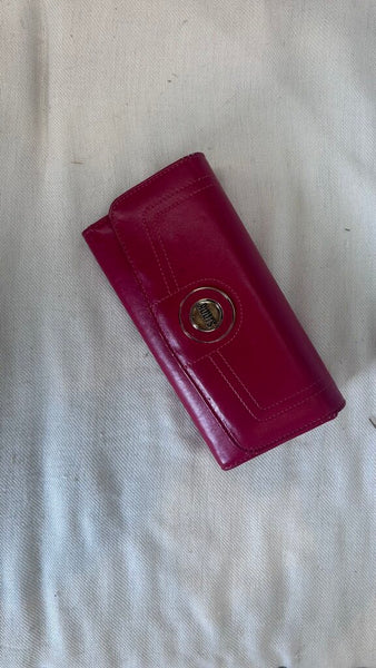 Pre-Owned Roots Red Foldover Multi Compartment Wallet