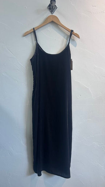 Pre-Owned Jackson Rowe Charcoal Velvet Thin Strap Midi Dress (NWT) - Size Small