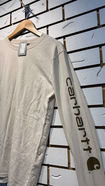 Pre-Owned Carhartt Cream Long Sleeve Shirt- Size Small