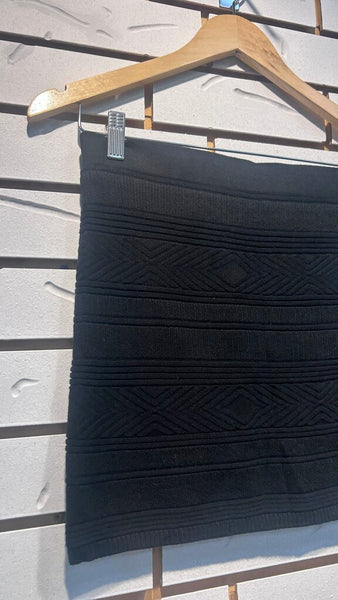 Pre-Owned Garage Black Knit Mini Skirt- Size Medium