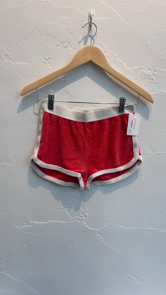 Pre-Owned Zara Red and White Terry Cloth Shorts - Size Small