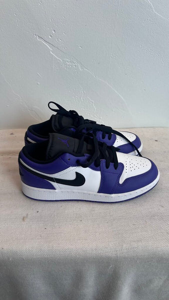 Pre-Owned Nike Air Jordan Purple/White/Black Low-top Sneaker (NIB) - Size 6.5Y