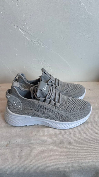 Pre-Owned Grey Mesh 'Fashion' Lace-up Runners