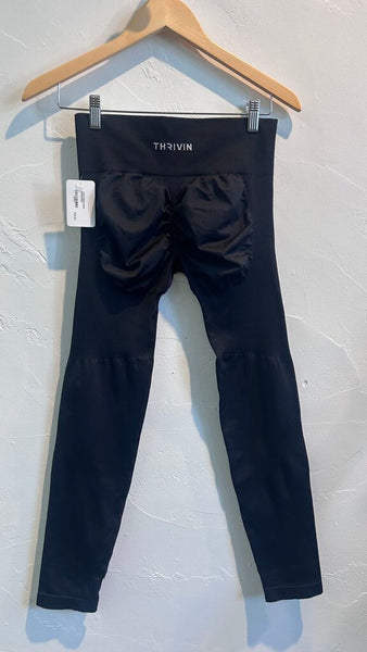 Pre-Owned Thrivin Black Scrunch Bum Leggings - Size Small (Estimated)