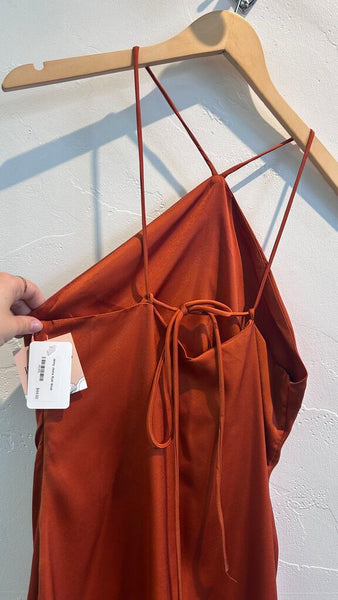 Pre-Owned Jenny Joans Rust 'Eros' Backless Halter Dress (NWT) - Size Small