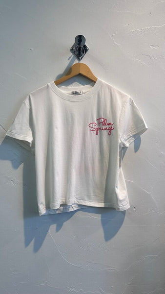 Pre-Owned Wildfox White 'Palm Spring Aperol Spritz' Graphic Tee - Size Small