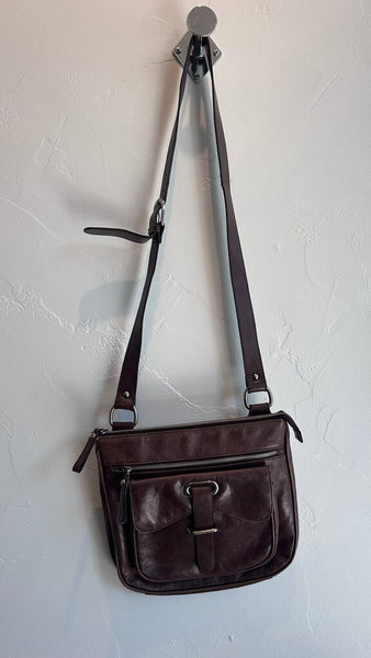 Pre-Owned Danier Genuine Leather Brown Crossbody Purse