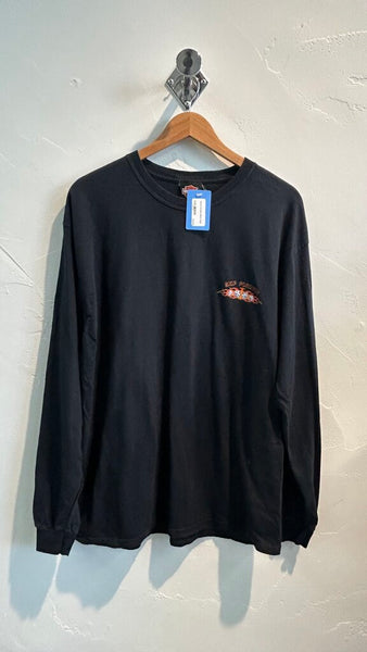 Pre-Owned Harley Davidson Black Dice Graphic Long Sleeve Top- Size Large