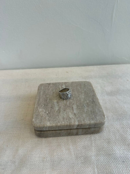 Pre-Owned Silver Middle Diamond Gems Ring (N\A, women, Silver)