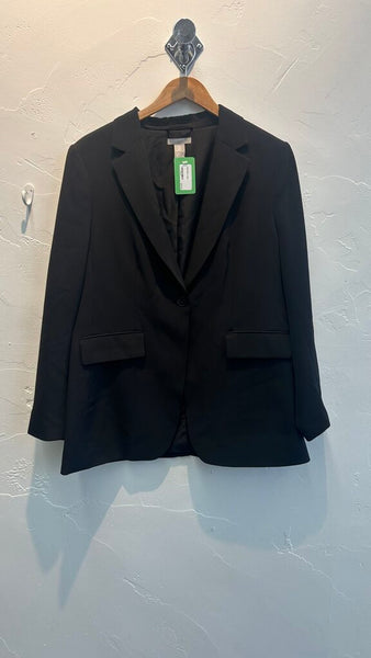 Pre-Owned H&M Black One Button Suiting Blazer - Size Large