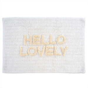 Indaba Hello Lovely White Bath Mat – Cranberry Collective Boutique