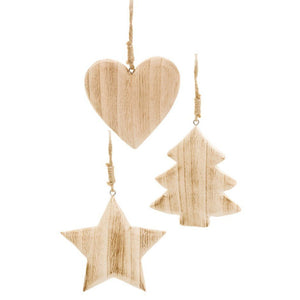 Natural Wood Holiday Ornaments