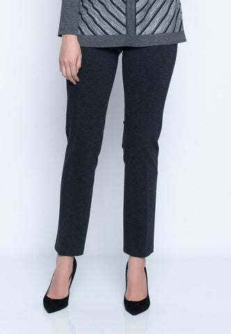 Picadilly Pull-On Straight Leg Pant - Charcoal