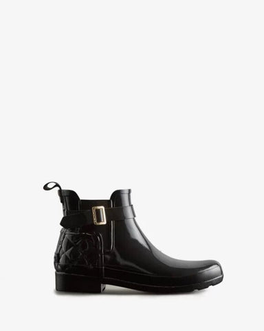 Hunter Slim Fit Quilted Gloss Chelsea Boots