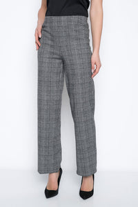Picadilly Checkered Stretch Wide Leg Pant