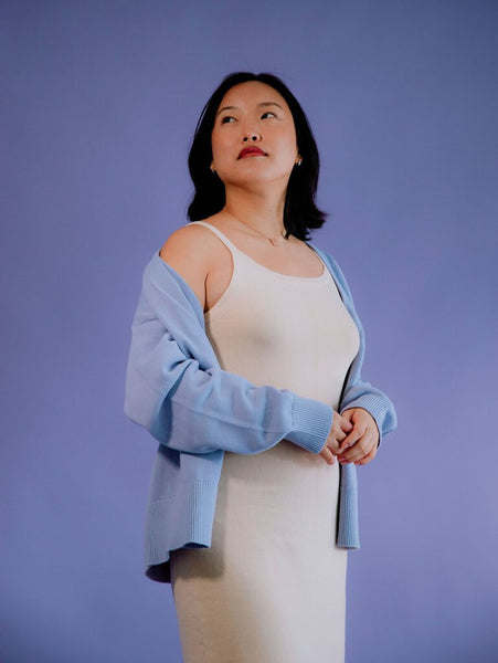 Faun 'Essentia' Fitted Knit Midi Dress - Cream