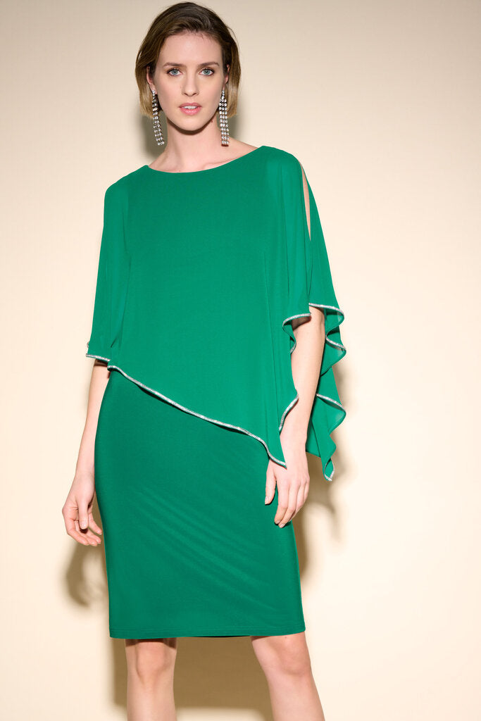 Joseph Ribkoff 223762TT True Emerald Overlay Dress