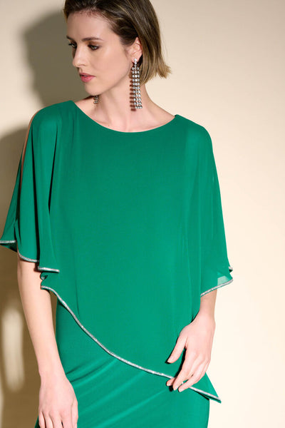 Joseph Ribkoff 223762TT True Emerald Overlay Dress