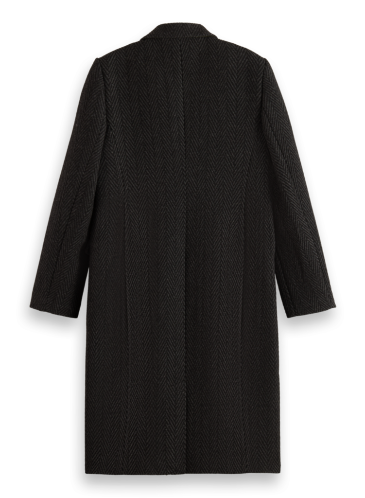 Burberry herringbone wool blend tailored coat 2025