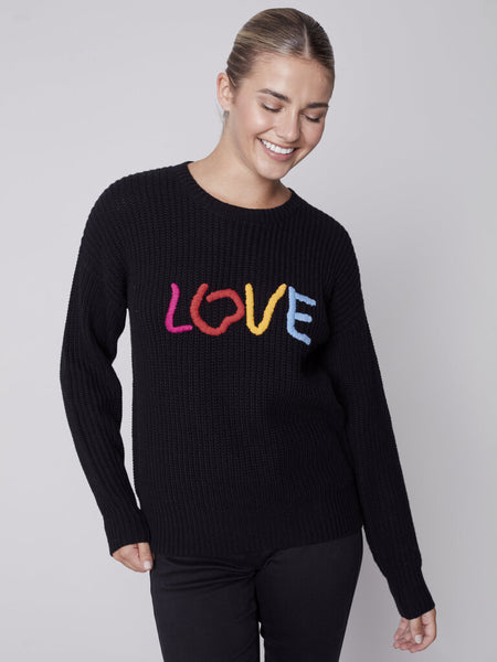 Charlie B 'LOVE' Embroidered Sweater