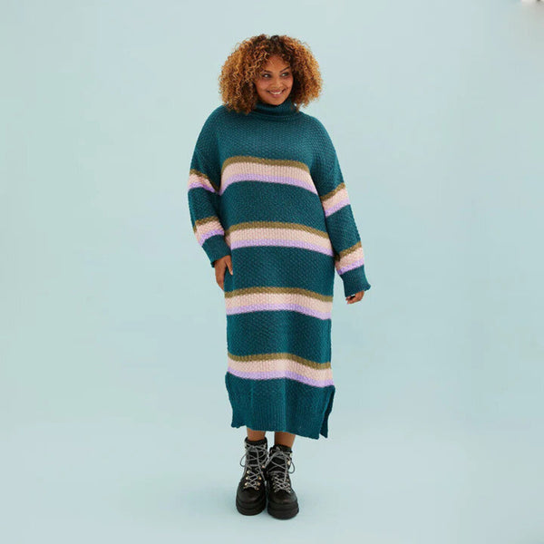 Cara & The Sky 'Tanya' Striped Knit Midi Dress