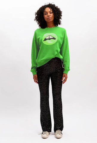 We Are The Others 'Chelsea' Vintage Lips Sweatshirt - Lime