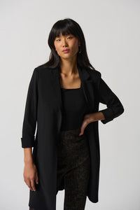 Joseph Ribkoff 233304 Black Open Front Rolled Cuff Blazer