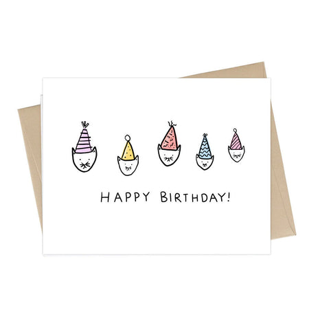 Little May Papery 'Birthday Cat Hats' Gift Card