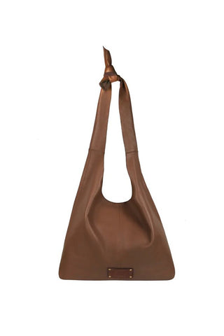 Risa Knot Leather Tote- Pine Bark