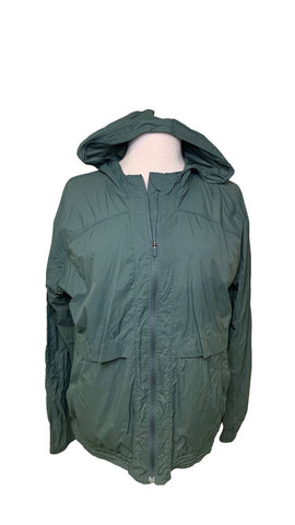 Lululemon Sage Green Zip Front Hooded Shell Jacket - Size 10