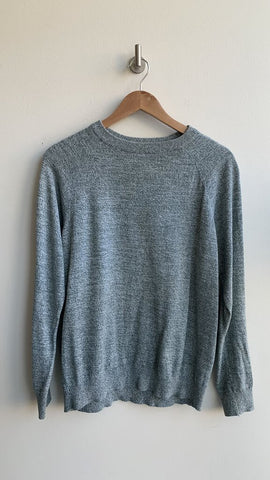 H&M Heathered Green Rib Trim Pullover Sweater - Size Small