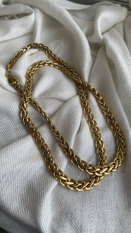 Gold Braided Chain Necklace